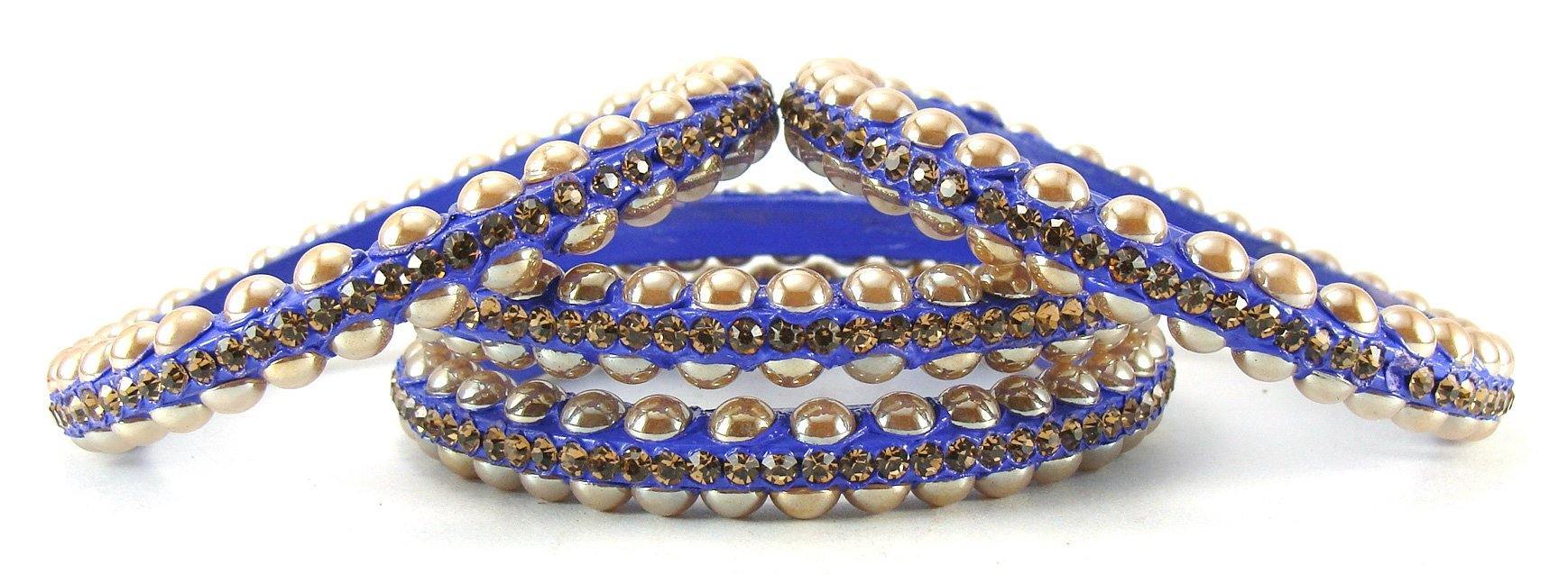 sukriti rajasthani contemporary blue lac bangles for women - set of 4