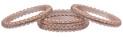 sukriti rajasthani contemporary cream lac bangles for women - set of 4