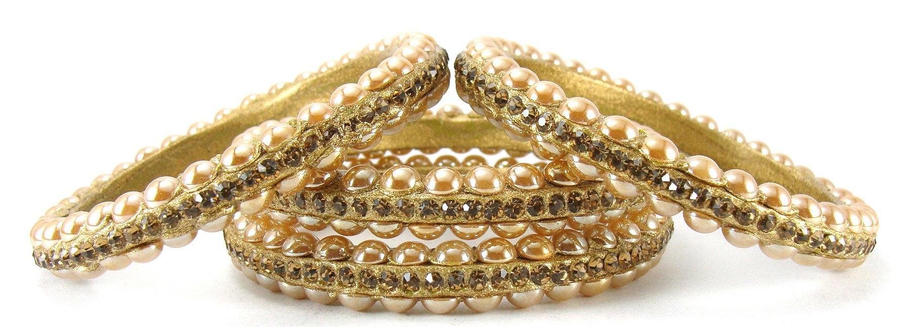 sukriti rajasthani contemporary gold lac bangles for women - set of 4
