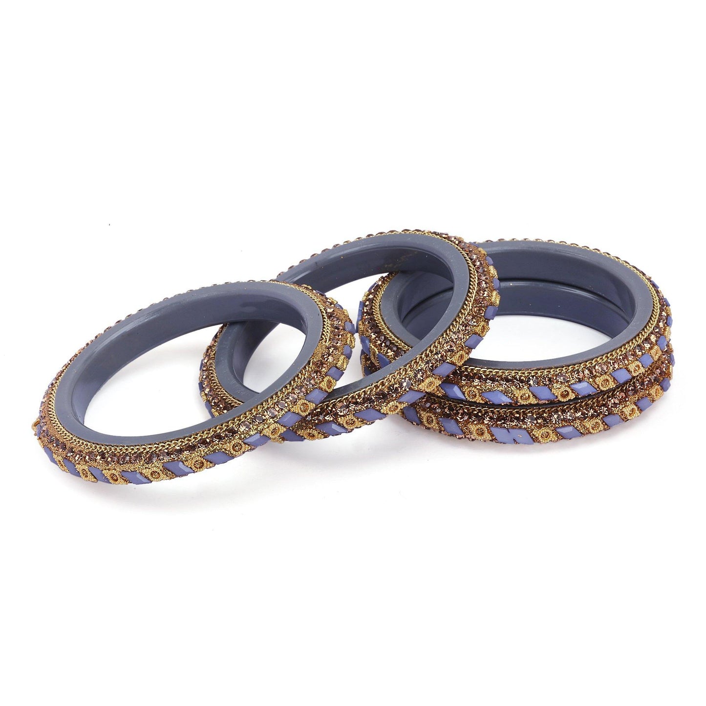sukriti rajasthani contemporary grey kada seep acrylic bangles for girls & women – set of 4