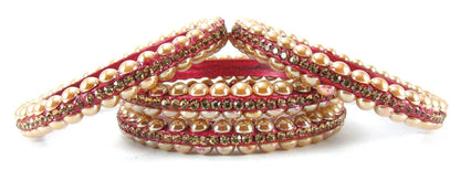 sukriti rajasthani contemporary maroon lac bangles for women - set of 4