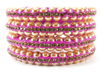 sukriti rajasthani contemporary pink lac bangles for women - set of 4