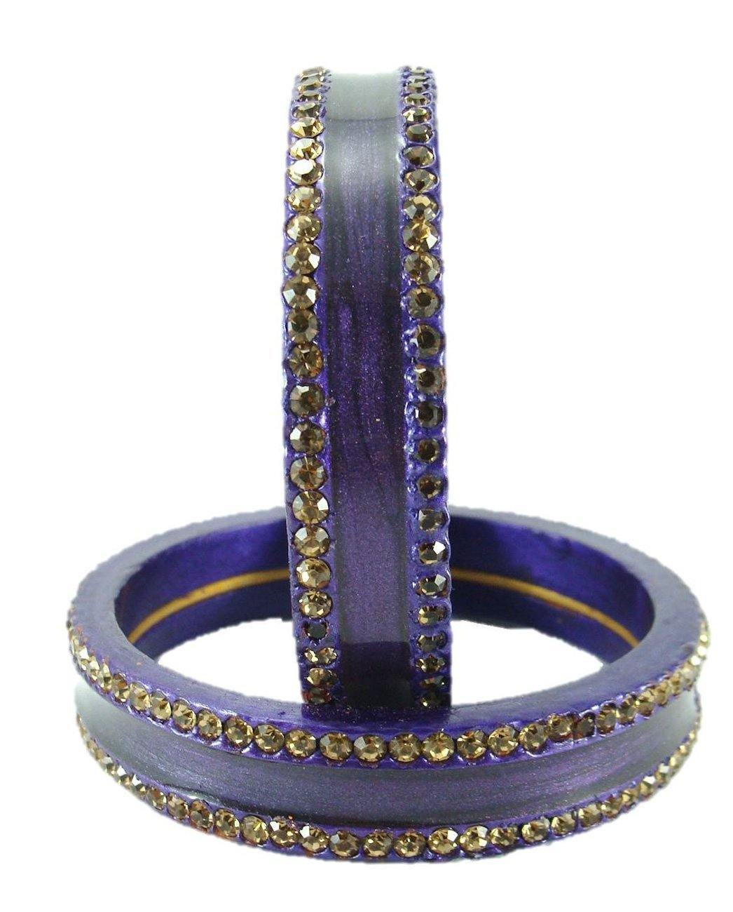 sukriti rajasthani elegant blue lac bangles for women - set of 2 2.4 / blue