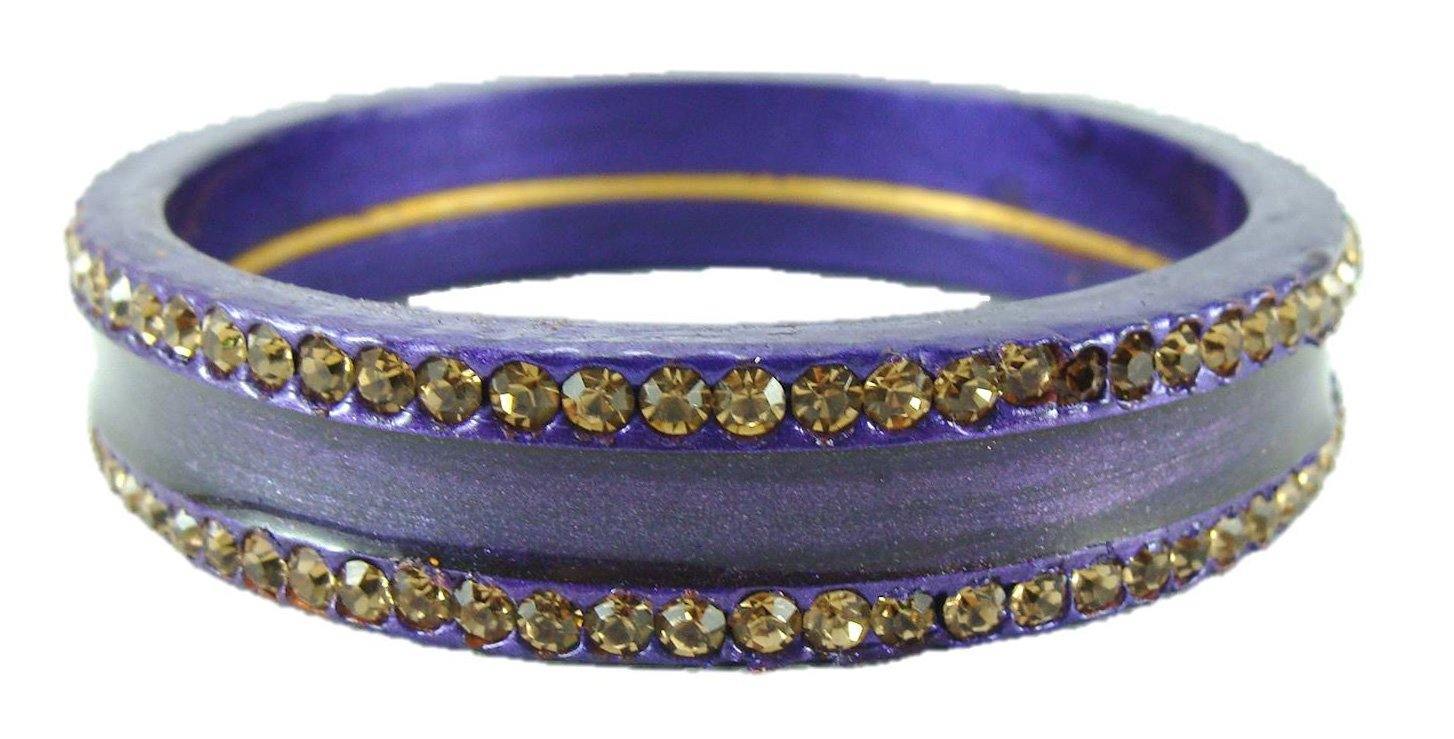 sukriti rajasthani elegant blue lac bangles for women - set of 2