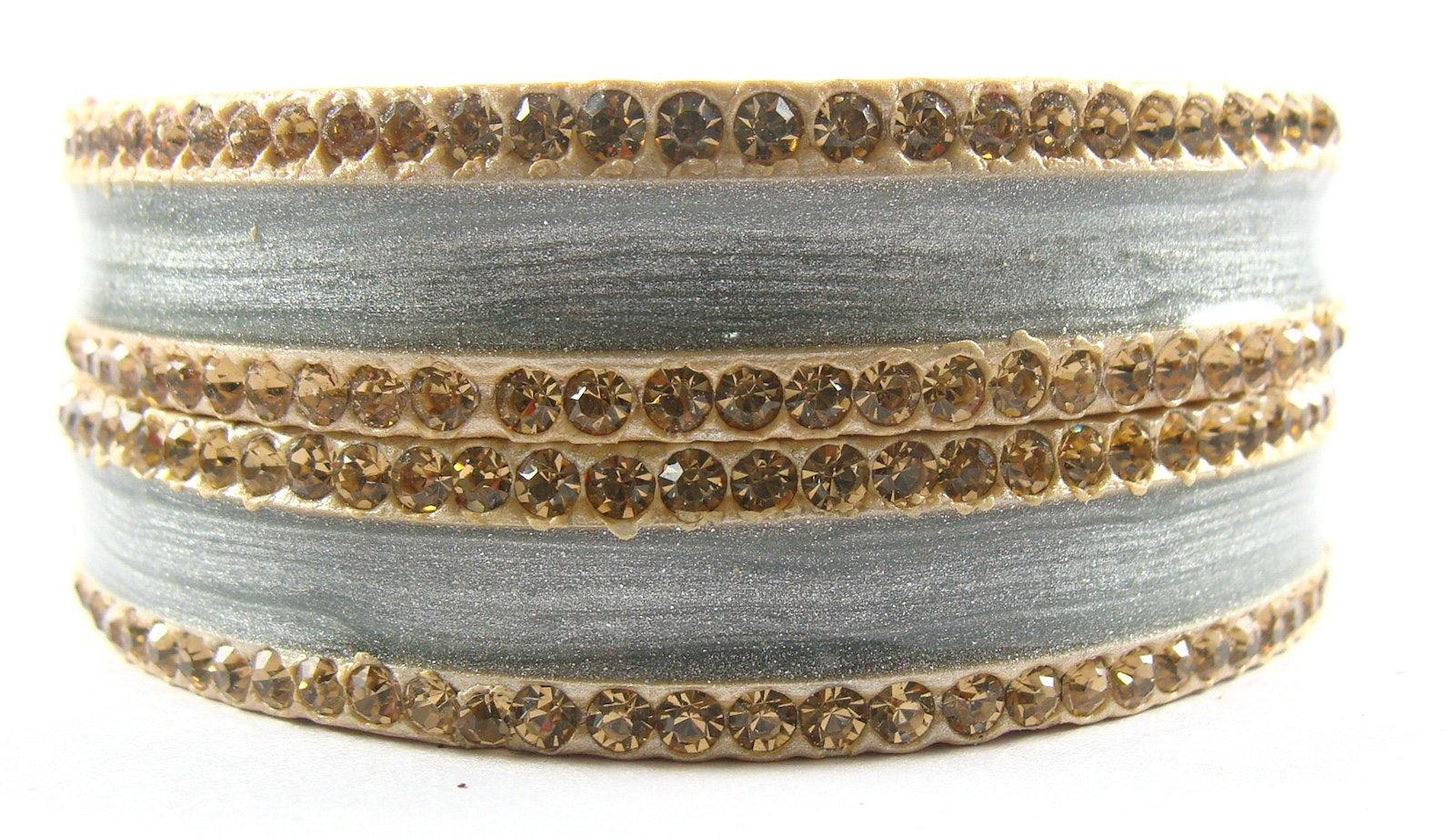 sukriti rajasthani elegant grey lac bangles for women - set of 2