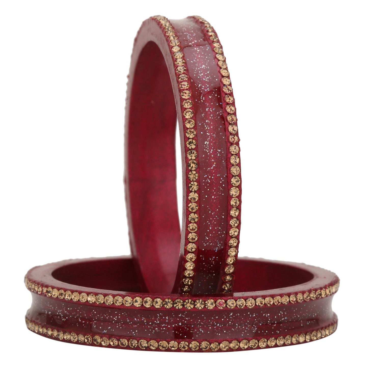 sukriti rajasthani elegant maroon lac bangles for women - set of 2