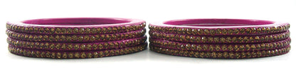 sukriti rajasthani ethnic magenta lac bangles for women- set of 8