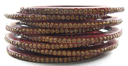 sukriti rajasthani ethnic maroon lac bangles for women - set of 8
