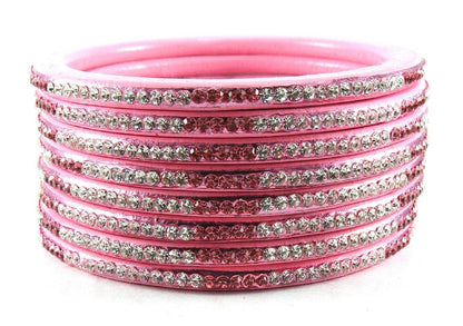 sukriti rajasthani ethnic pink lac bangles for women - set of 8