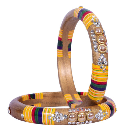 sukriti rajasthani gold lac bangles for women - set of 2