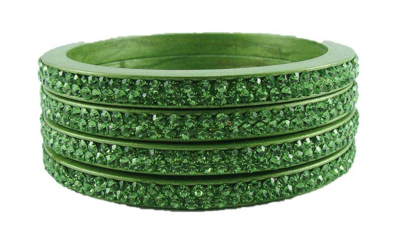 sukriti rajasthani green lac bangles for women - set of 4