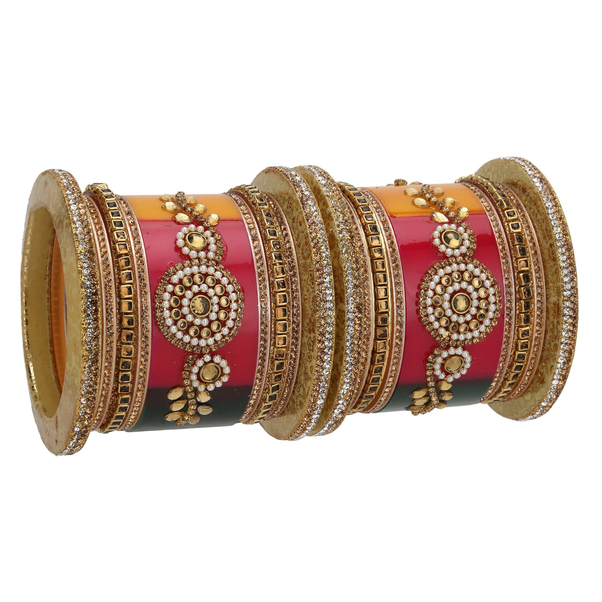 Rajwadi Multi Colour Chura Multicolor Brass Royal Rajwadi Bridal