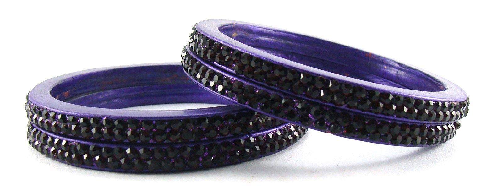 sukriti rajasthani purple lac bangles for women - set of 4