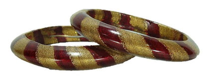 sukriti rajasthani traditional ethnic handmade maroon lac bangles jewelry for women - set of 2