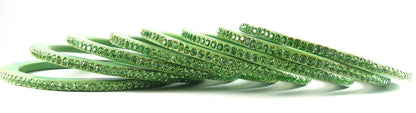 sukriti rajasthani traditional green lac bangles for women - set of 8