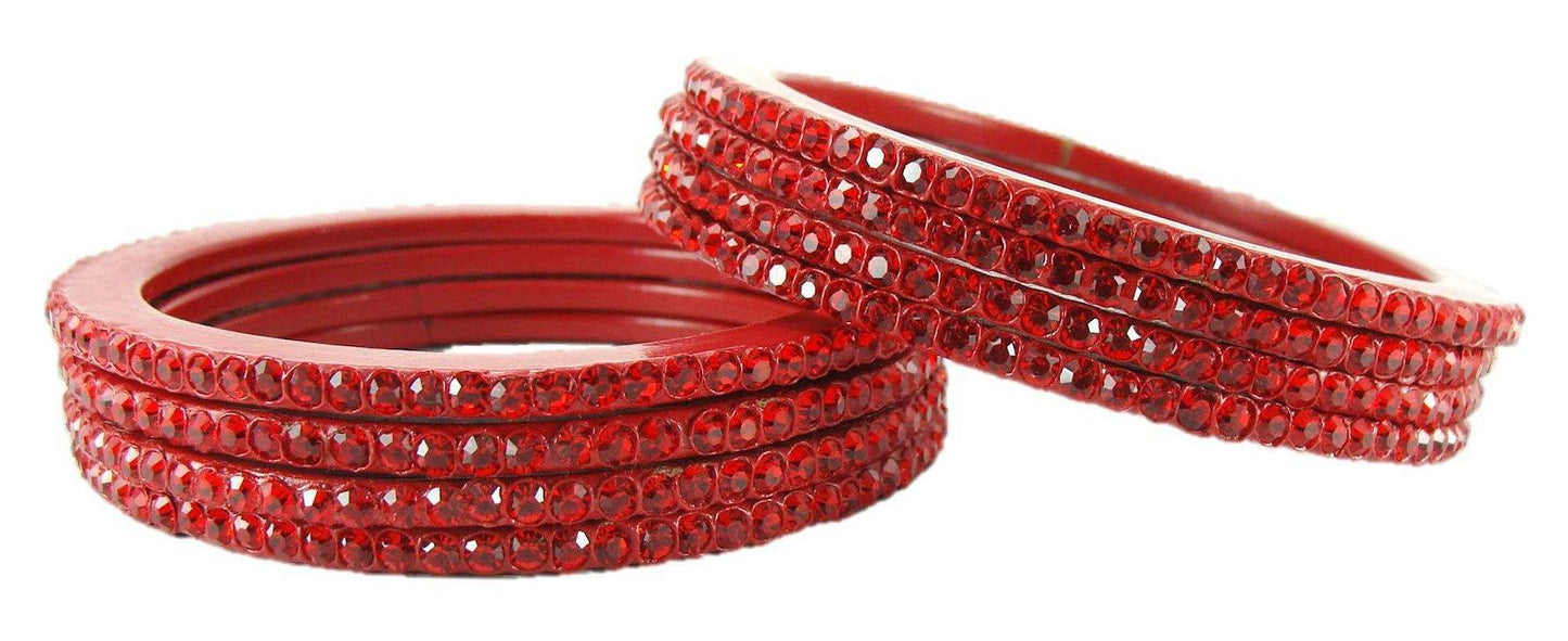 sukriti rajasthani traditional red lac bangles for women - set of 8