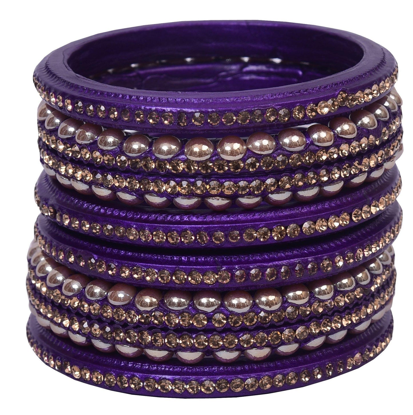 sukriti rajasthani wedding purple lac bangles for women - set of 6