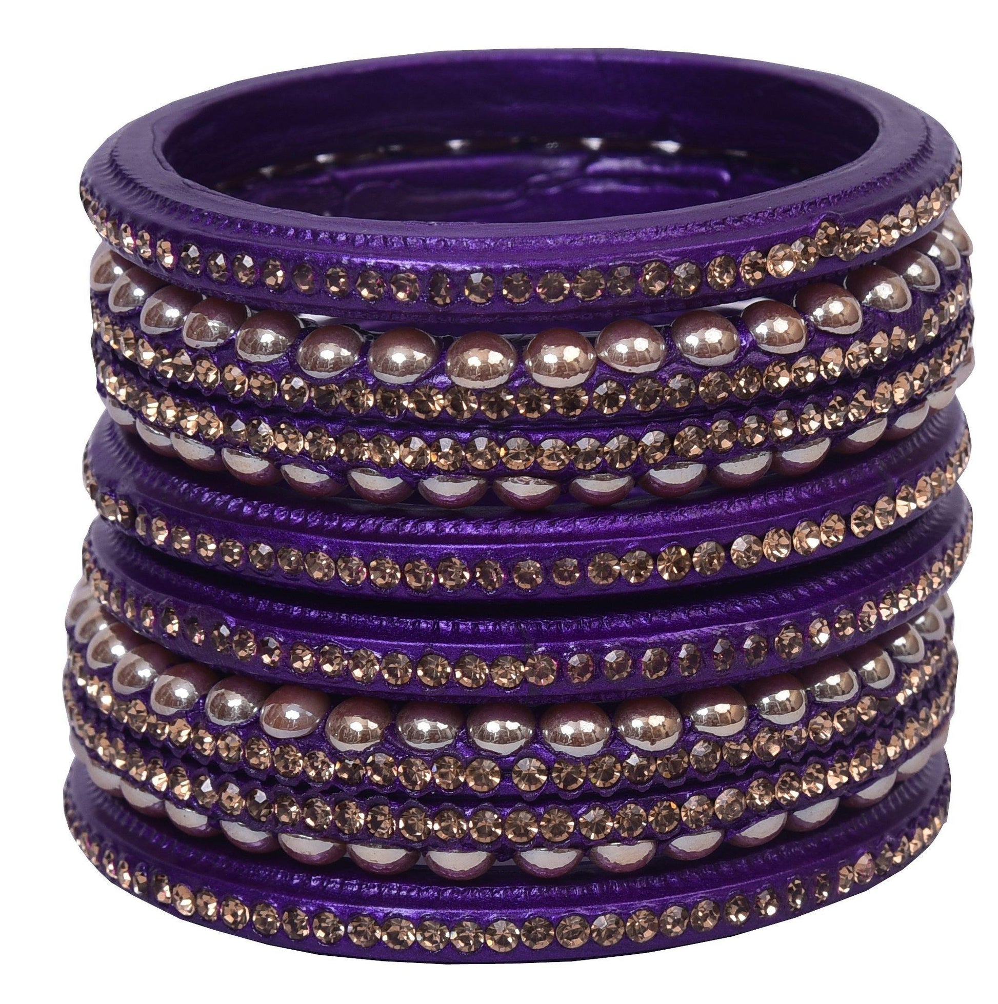 Sukriti Rajasthani Wedding Purple Lac Bangles for Women Set of