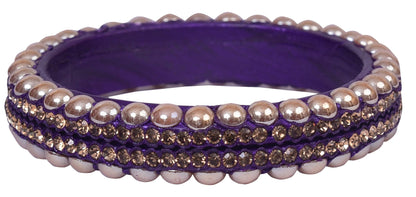 sukriti rajasthani wedding purple lac bangles for women - set of 6