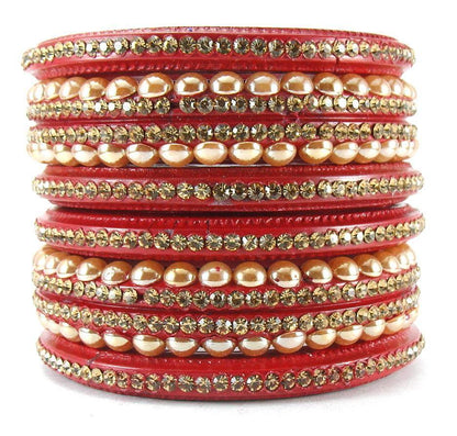 sukriti rajasthani wedding red lac bangles for women - set of 6
