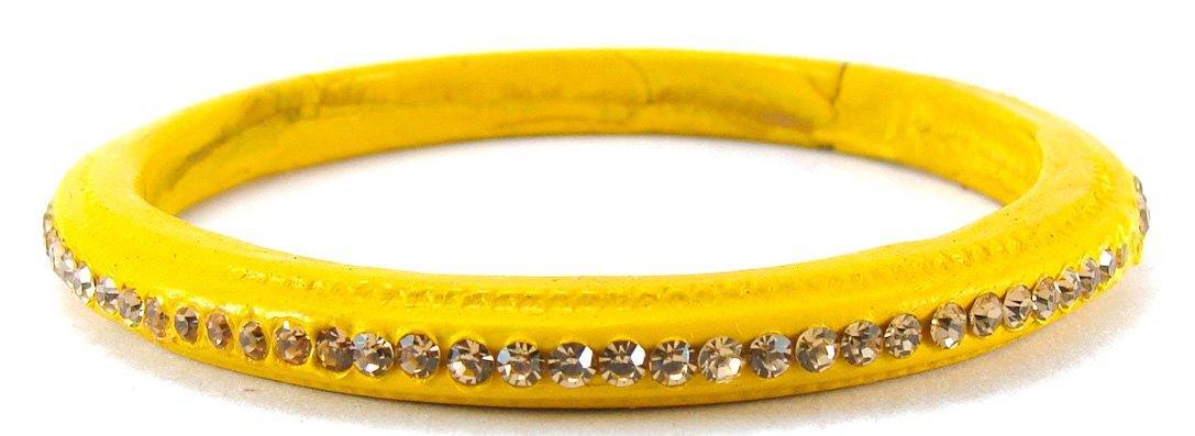 sukriti rajasthani wedding yellow lac bangles for women - set of 6