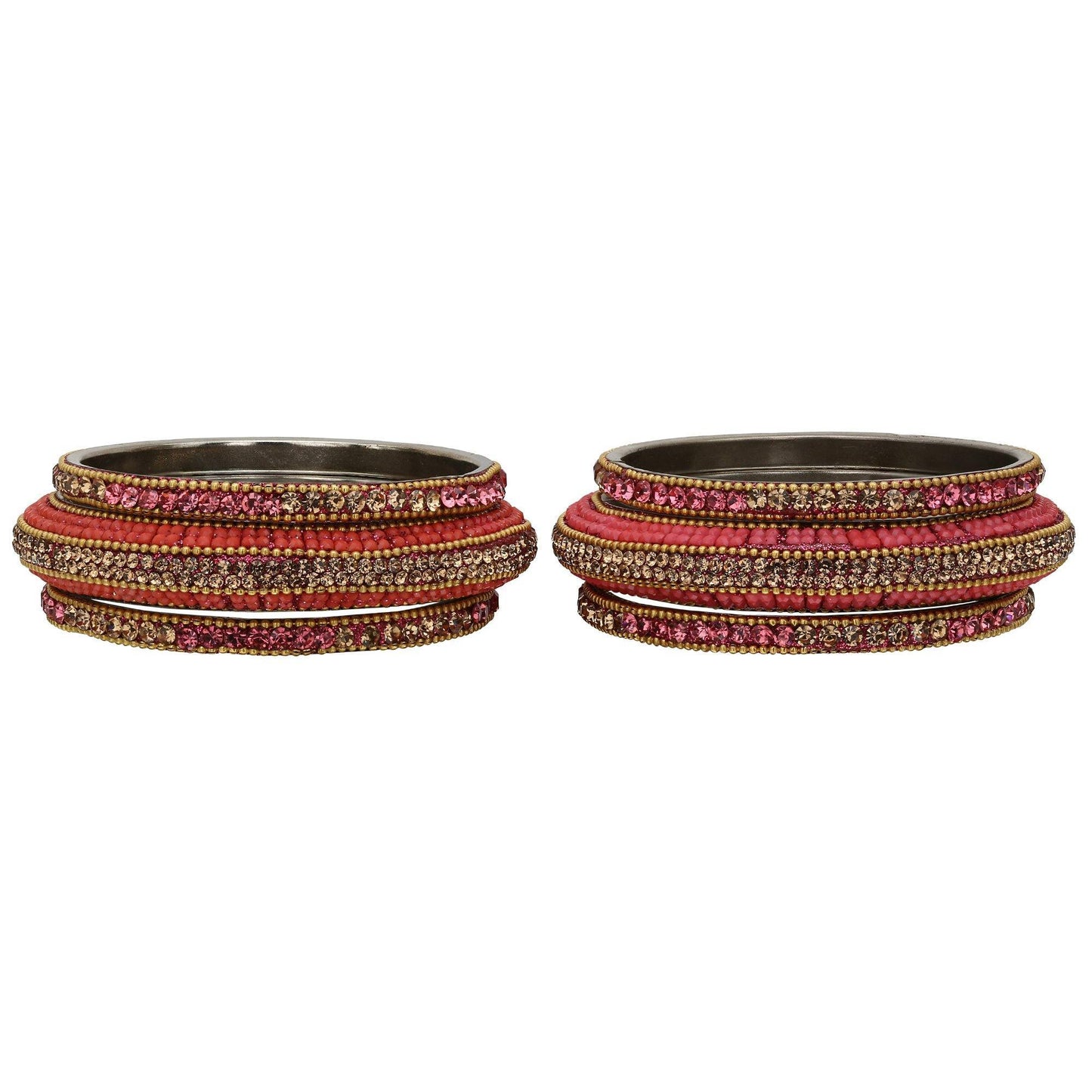 sukriti stylish beads brass bangle set for girls & women – set of 6