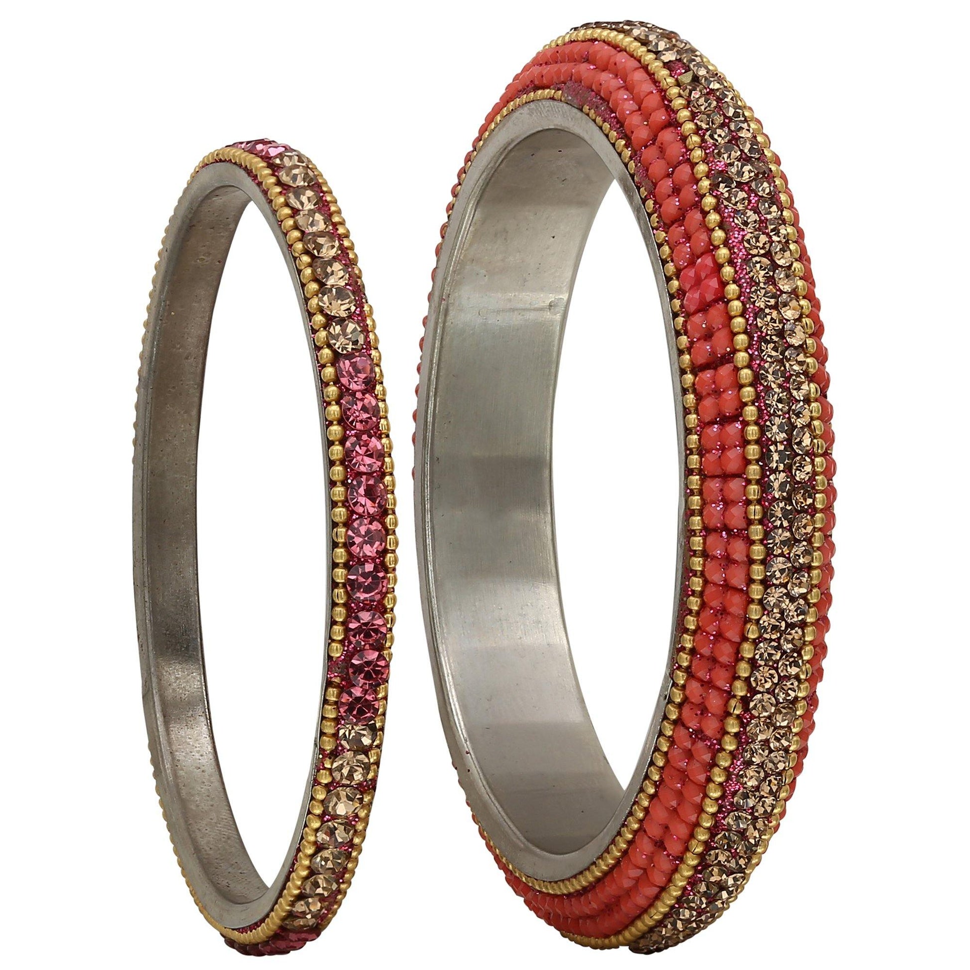 sukriti stylish beads brass bangle set for girls & women – set of 6