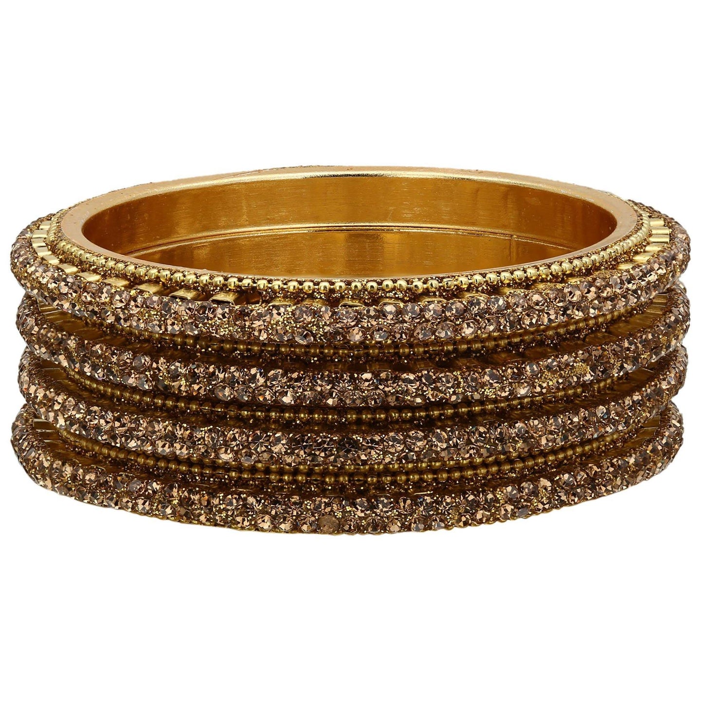 sukriti traditional gold plated bangadi style brass bangles for girls & women – set of 4