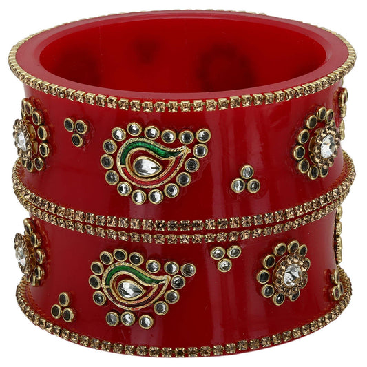 sukriti traditional rajasthani rajputi kundan acrylic kada bangles for women – set of 2