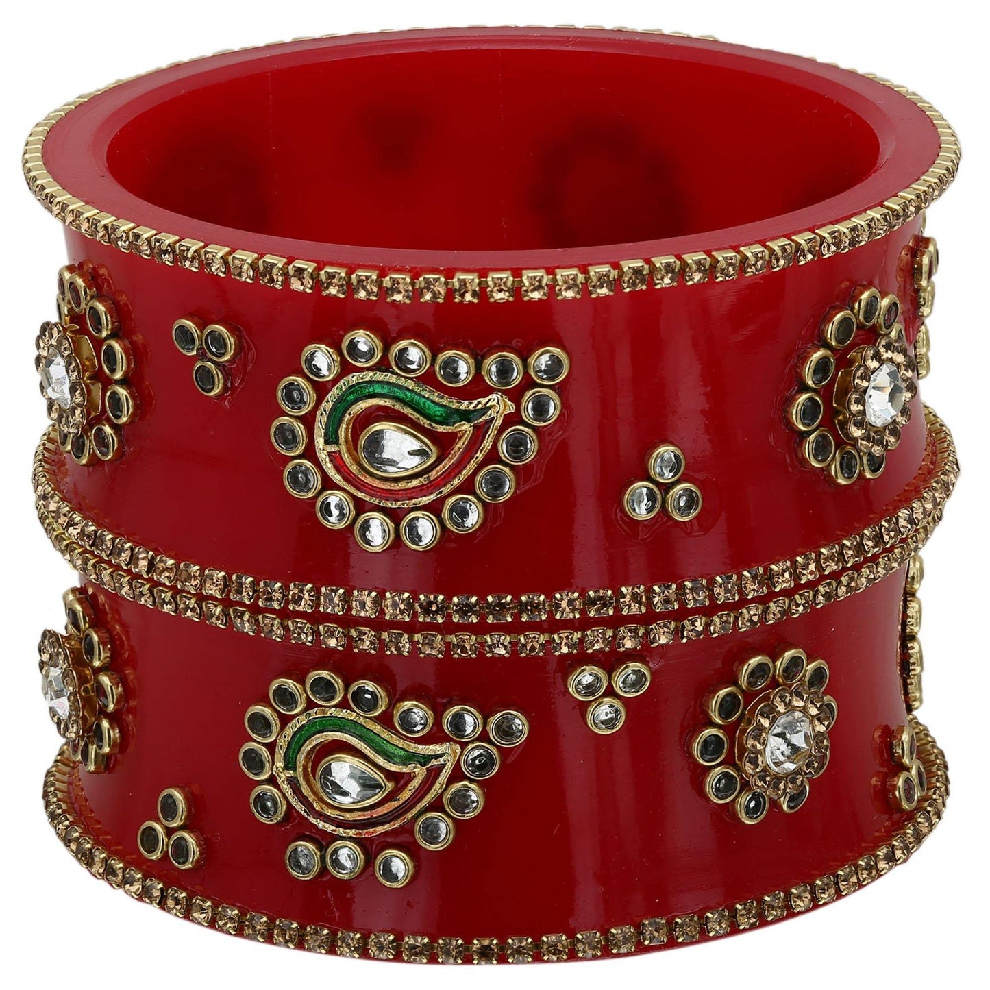 sukriti traditional rajasthani rajputi kundan acrylic kada bangles for women – set of 2