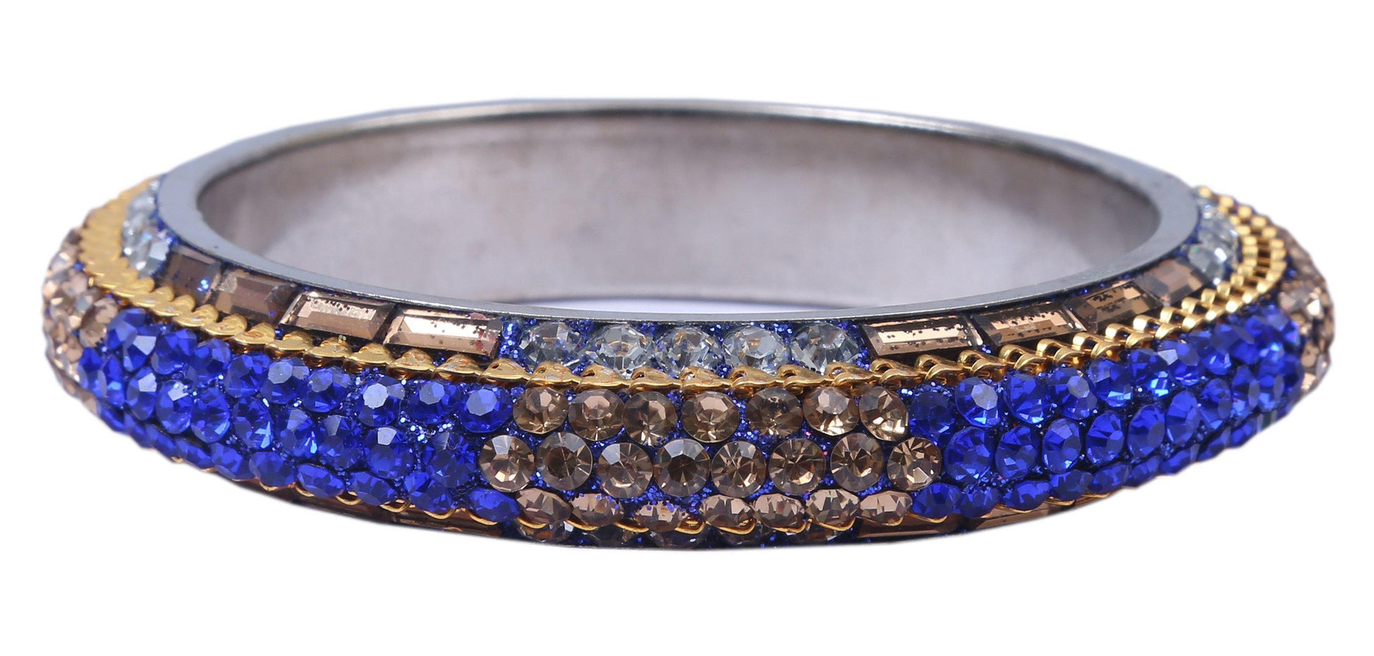 sukriti traditional stylish party-wear blue brass bangles bracelet for women & girls - set of 2