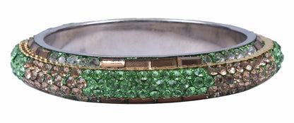 sukriti traditional stylish party-wear green brass bangles bracelet for women & girls - set of 2