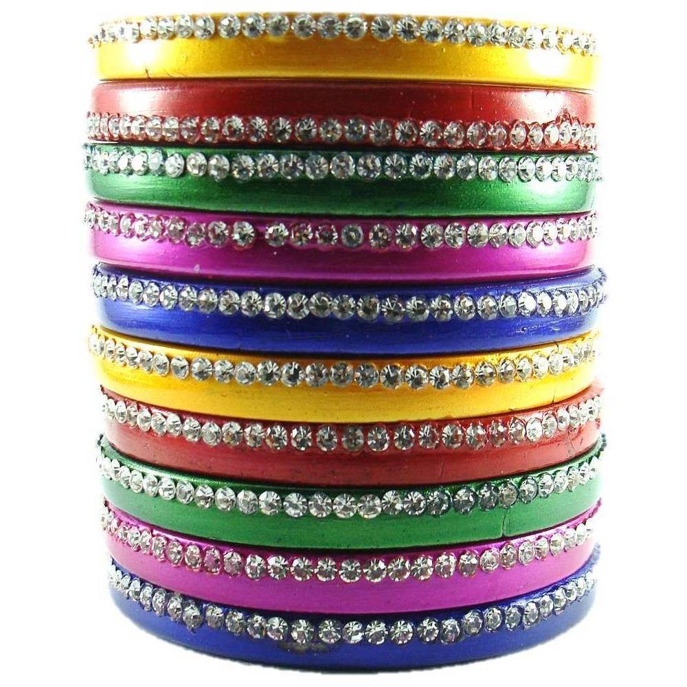 sukriti trendy rajasthani multicolor lac bangles for women, girls - set of 10