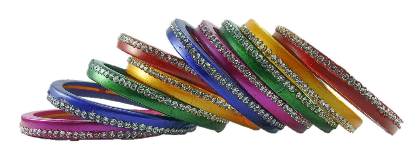 sukriti trendy rajasthani multicolor lac bangles for women, girls - set of 10